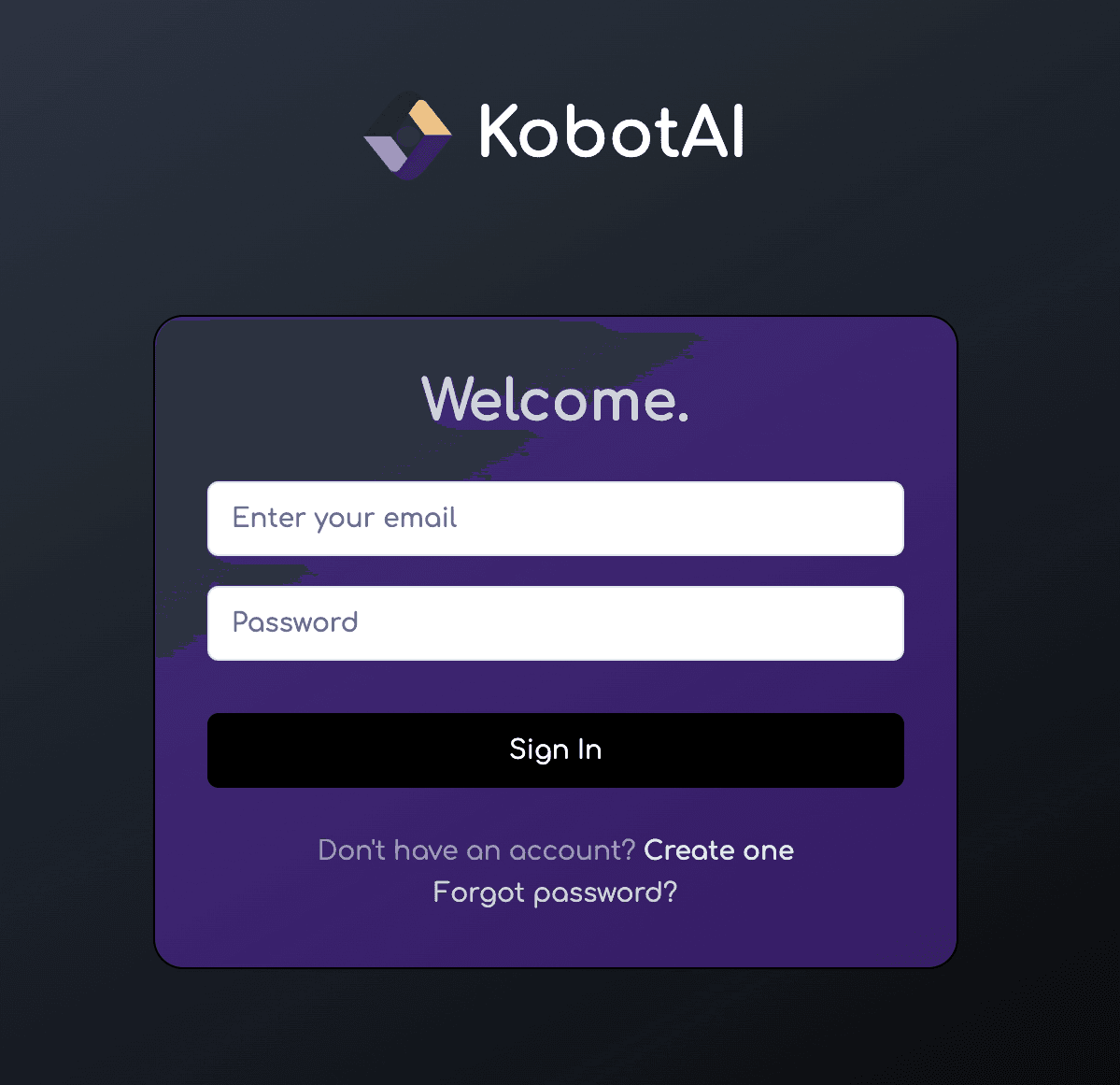 New KobotAI Sign In Page