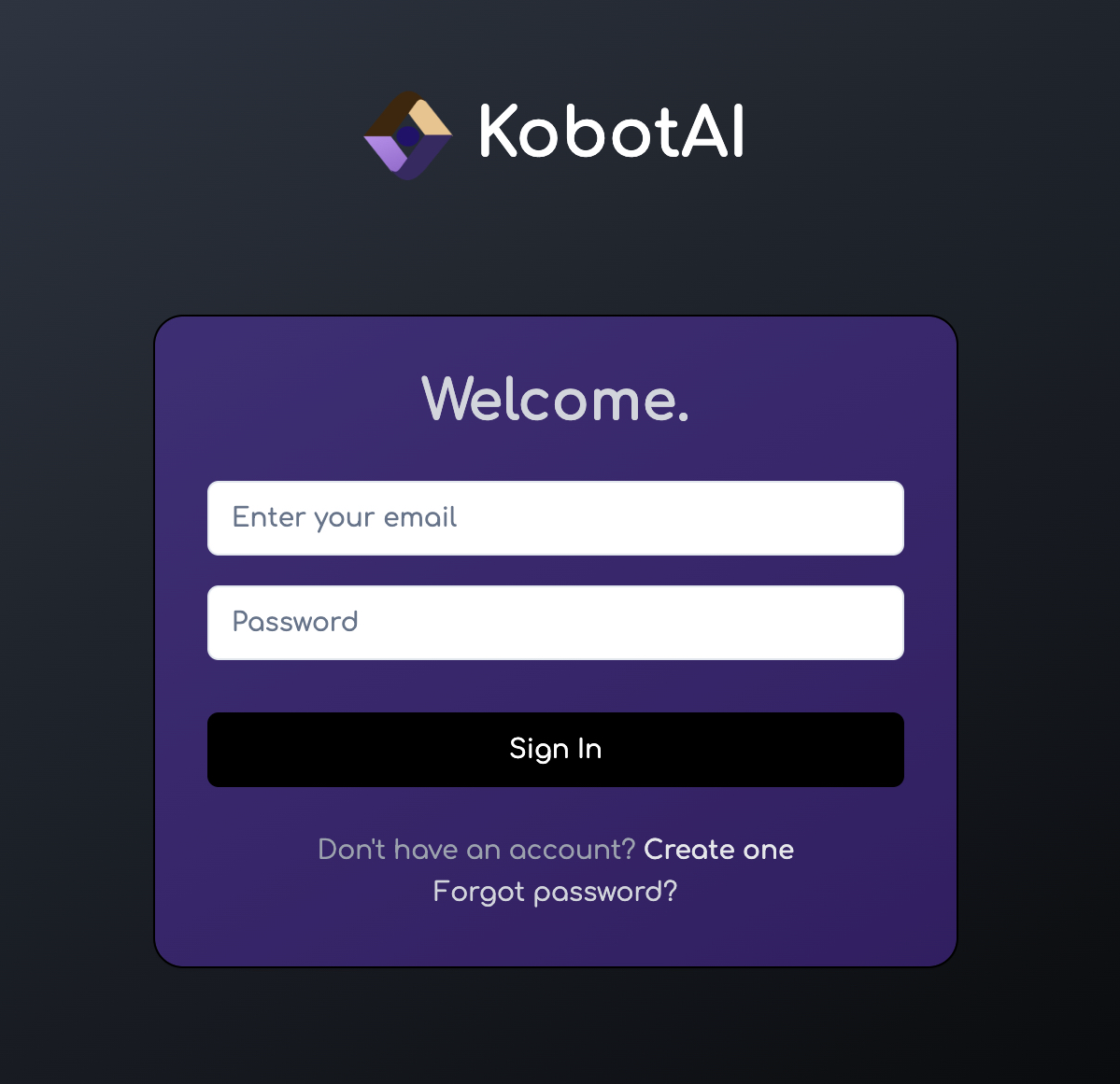 New KobotAI Sign In Page